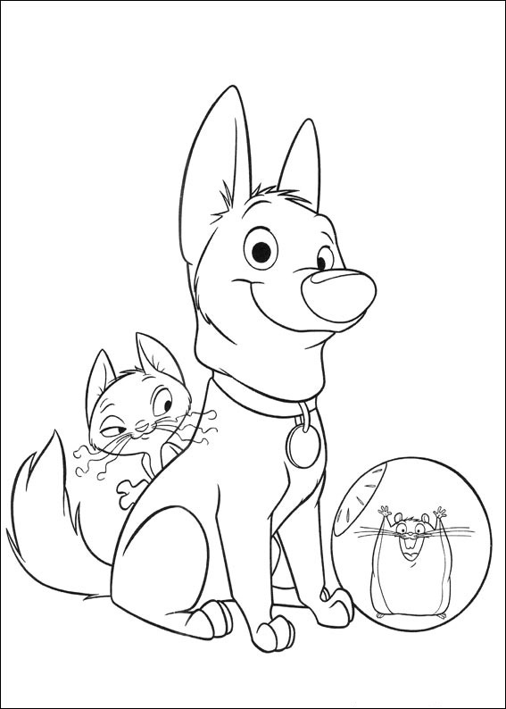 Bolt and friends coloring page