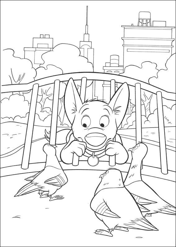 Bolt and pigeons coloring page