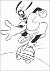 Goofy skateboarding coloring page