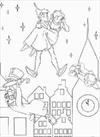 Peter Pan and city coloring page