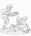 Pinocchio family dance coloring page