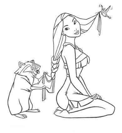 Pocahontas and friends coloring page