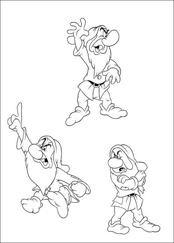 Snow White Dwarfs 2 coloring page
