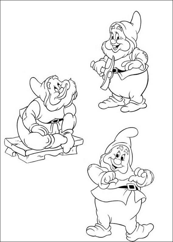 Snow White Dwarfs 3 coloring page