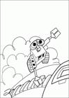 Wall-E in space coloring page