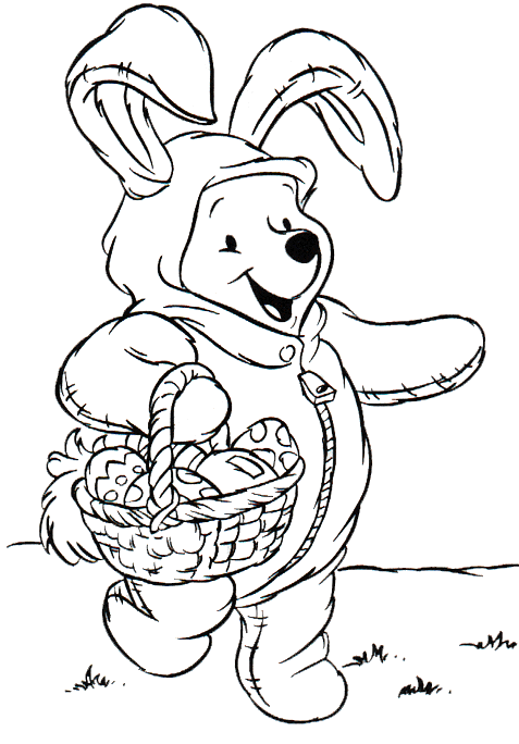 Winnie the Pooh easter coloring page