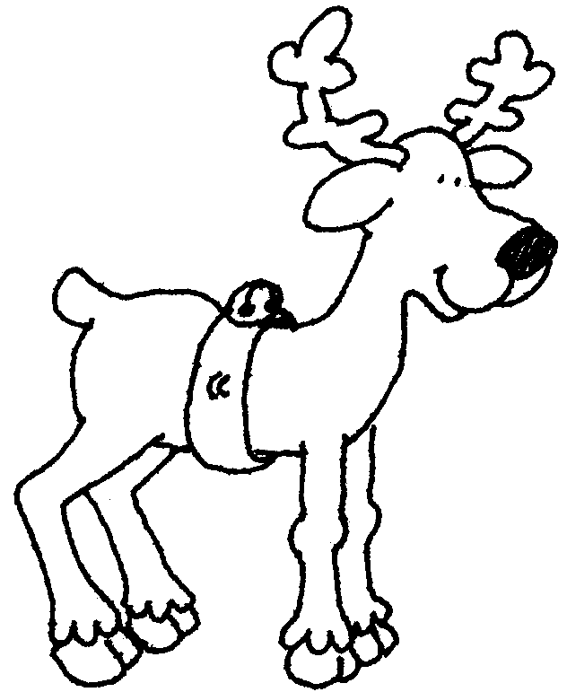 Christmas reindeer coloring page