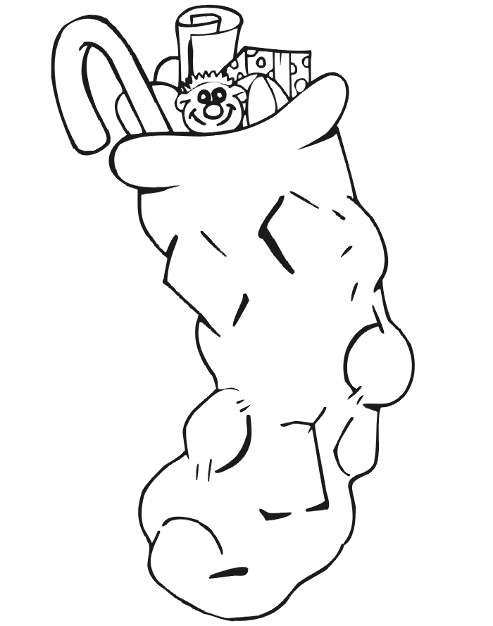 Christmas stocking coloring page