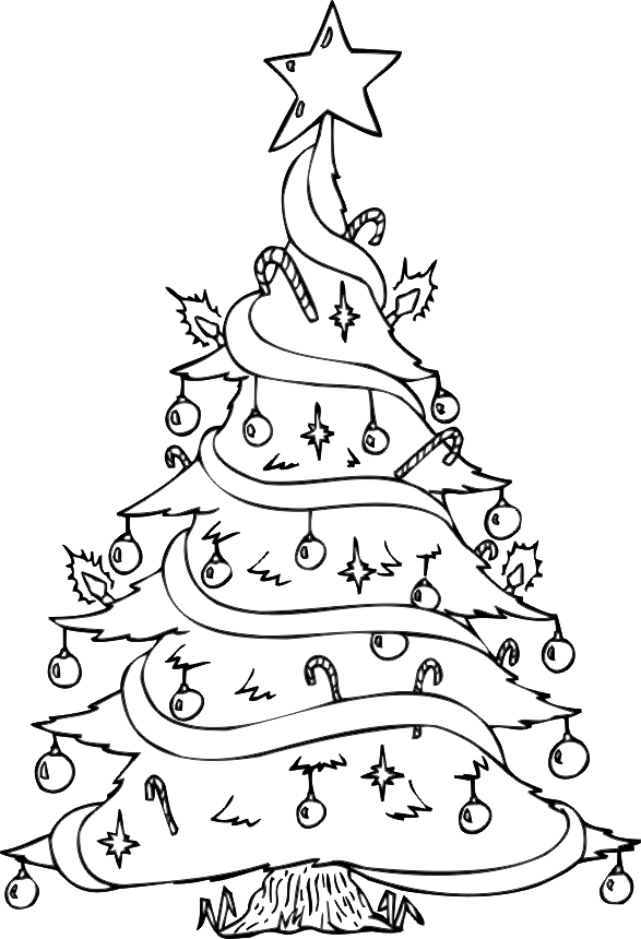 Christmas tree 2 coloring page