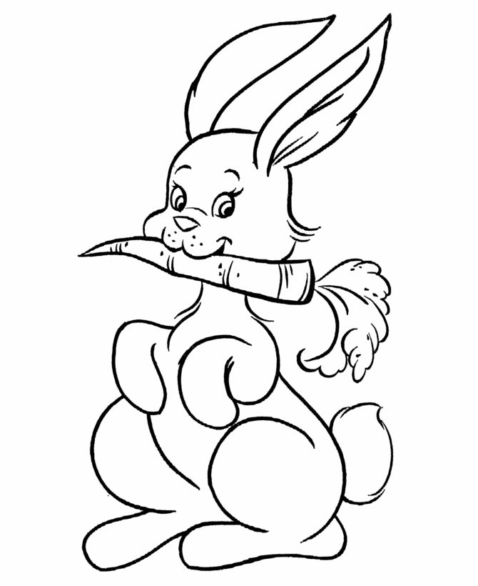 rabbit with carrot coloring pages - photo #16