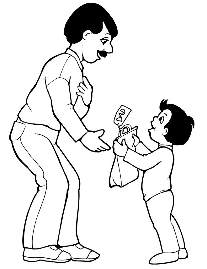 Father's day 3 coloring page
