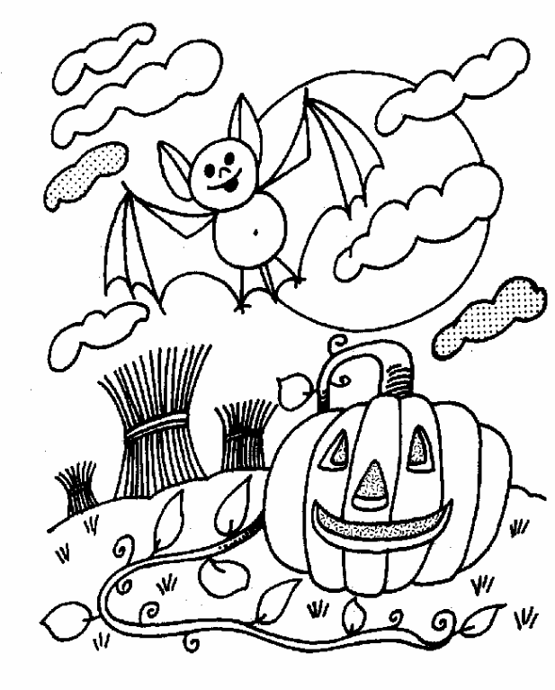 Halloween bat coloring page