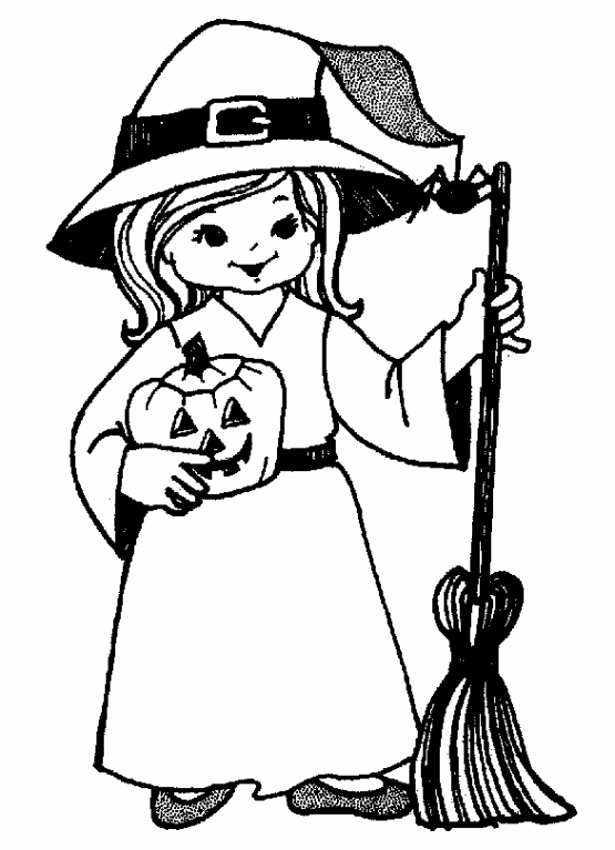 Halloween witch coloring page