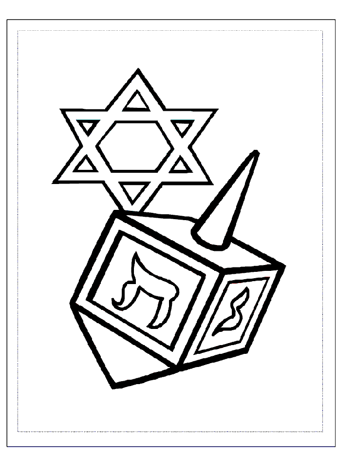 Hanukkah dreidel coloring page