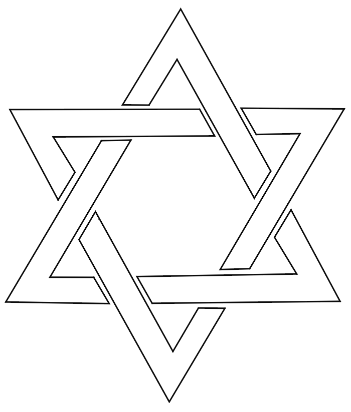 Hanukkah star of David coloring page