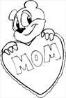 Mother's day bear coloring page