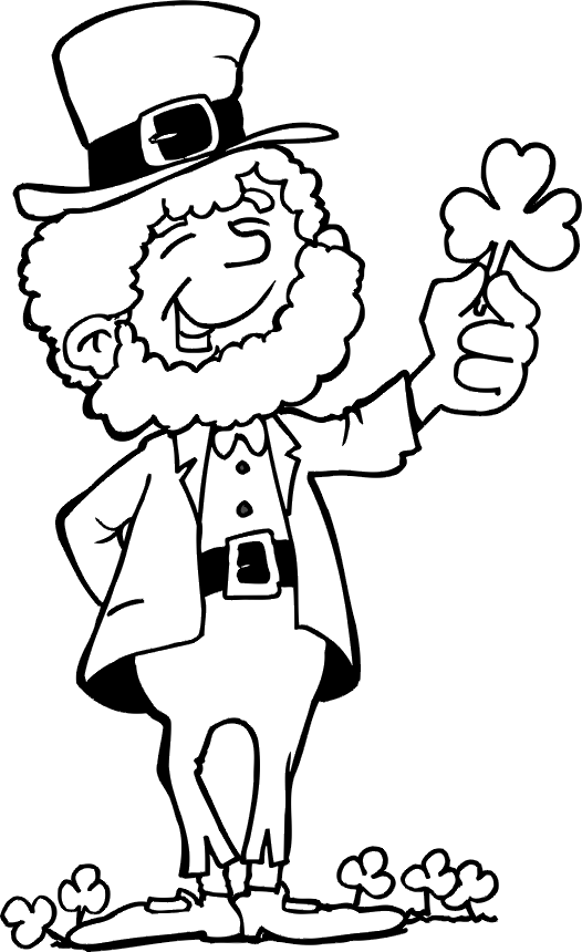 St Patrick's day Leprechaun coloring page