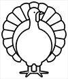 Thanksgiving Turkey simple coloring page