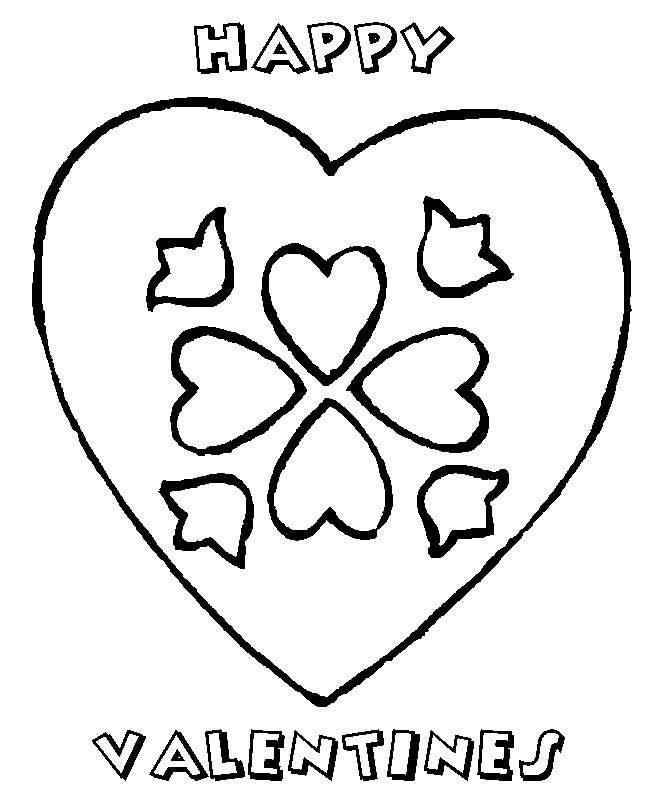 Happy Valentine's day coloring page