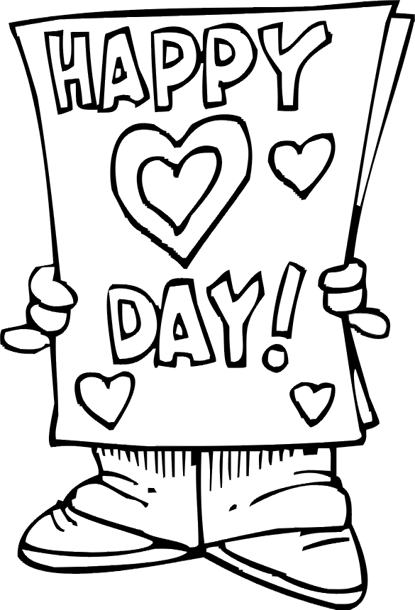 valentine card coloring pages - photo #14