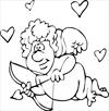 Valentine's day Cupid coloring page
