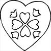 Valentine's day hearth coloring page