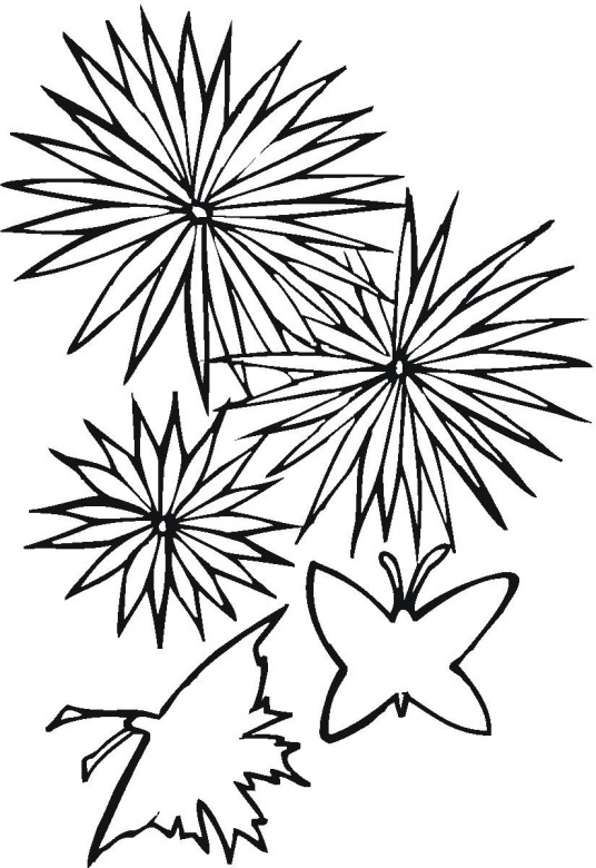 Flower with butterflies coloring page