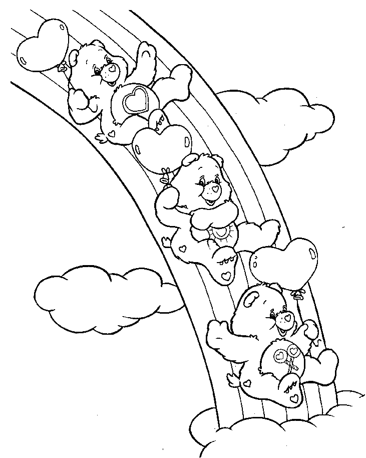 Coloring Pages Care Bears. Rainbow Care Bears 2 coloring