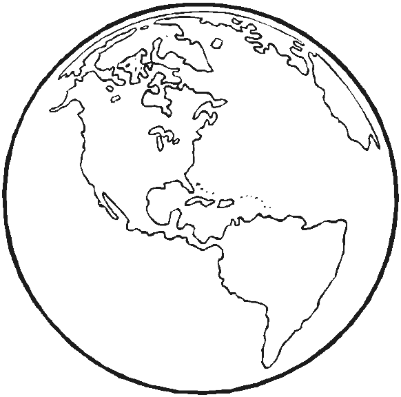 Earth from space coloring page