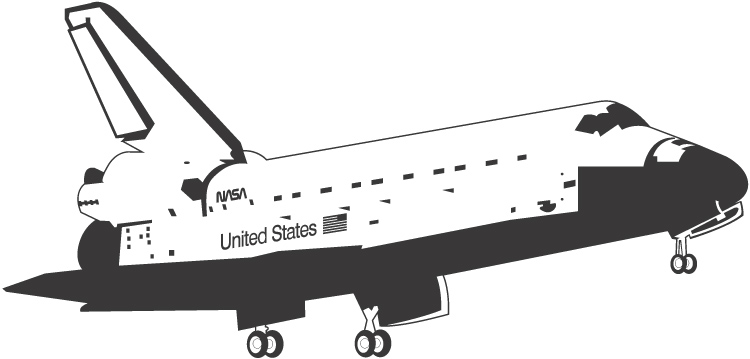 Space shuttle coloring page