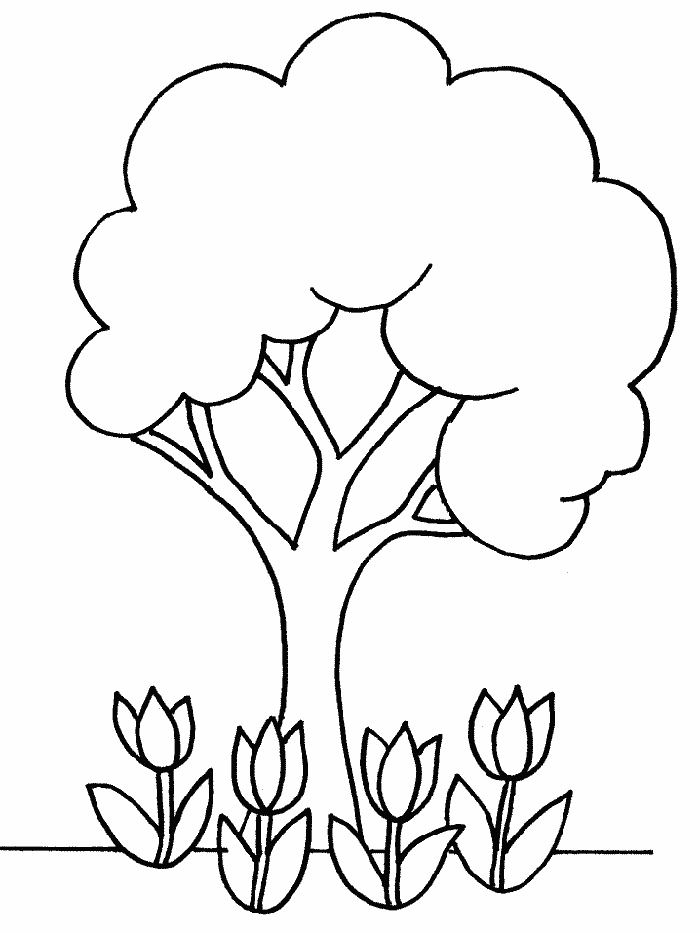 Tree coloring page