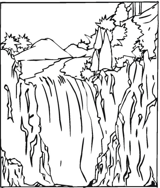 Waterfall 2 coloring page