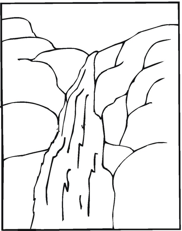 Waterfall 3 coloring page