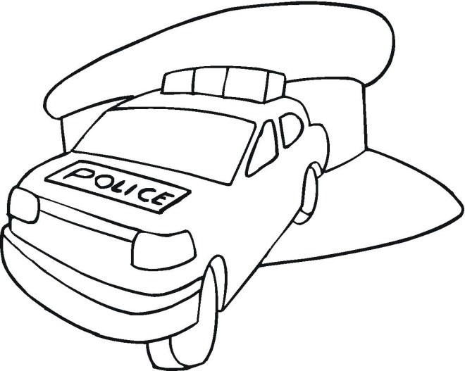 Police car coloring page