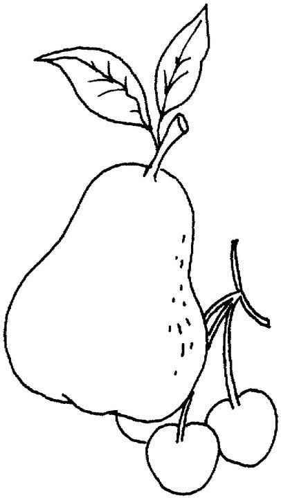 Fruite pea and cherry coloring page