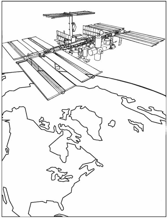 IIS International Space Station coloring page