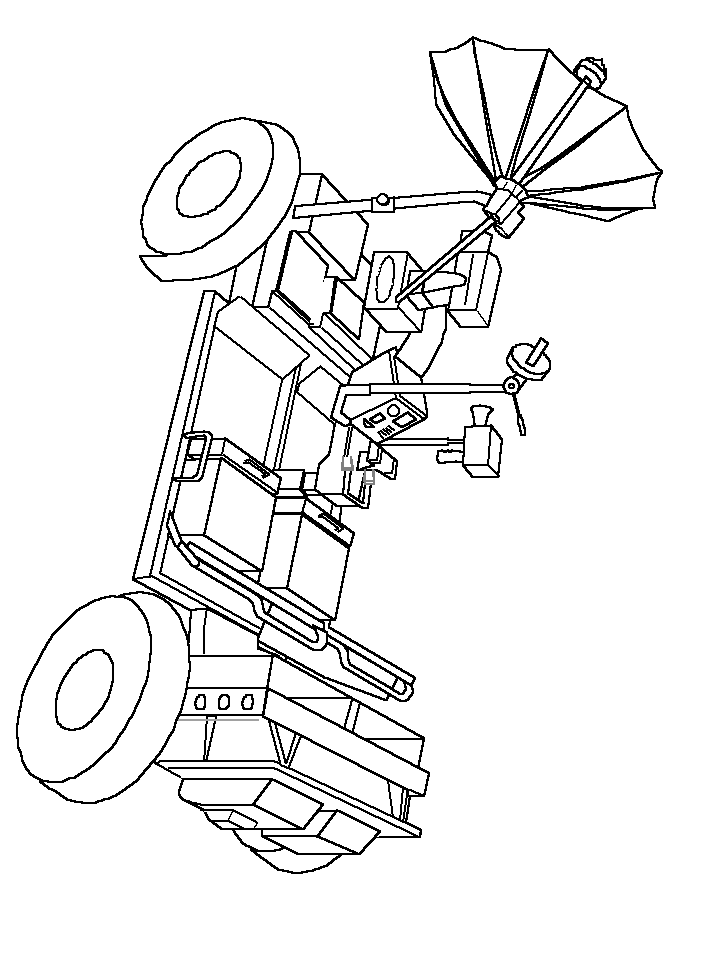 Moon car coloring page