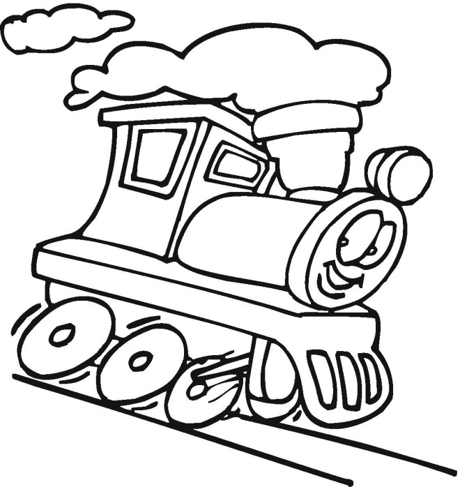 Little train coloring page