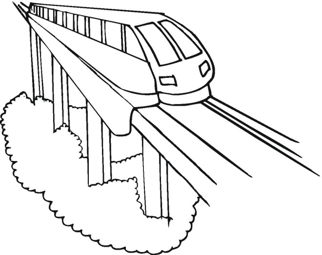 Modern train coloring page