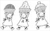 Girls triplets cake coloring page