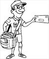 Postman coloring page