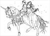 Prince and princess and horse coloring page