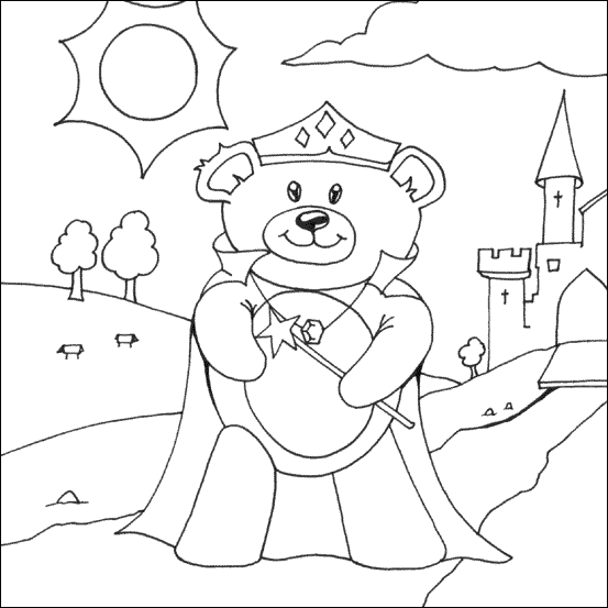 coloring pages for kids princesses. Princess bear coloring page