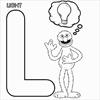 ABC letter L Light Sesame Street Grover coloring page