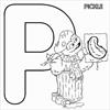 ABC letter P Pickle Sesame Street Oscar coloring page