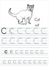 Alphabet ABC letter C Cat coloring page