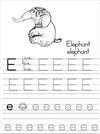 Alphabet ABC letter E Elephant coloring page