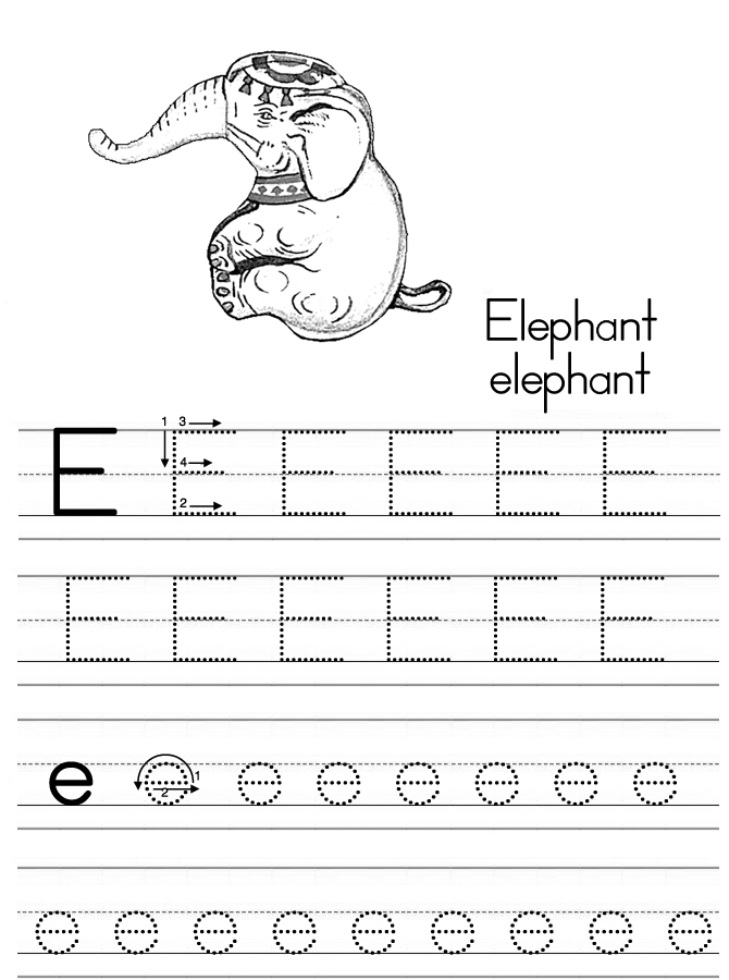 letter e colouring