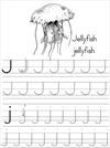 Alphabet ABC letter J Jellyfish coloring page