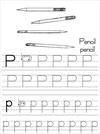 Alphabet ABC letter P Pencil coloring page